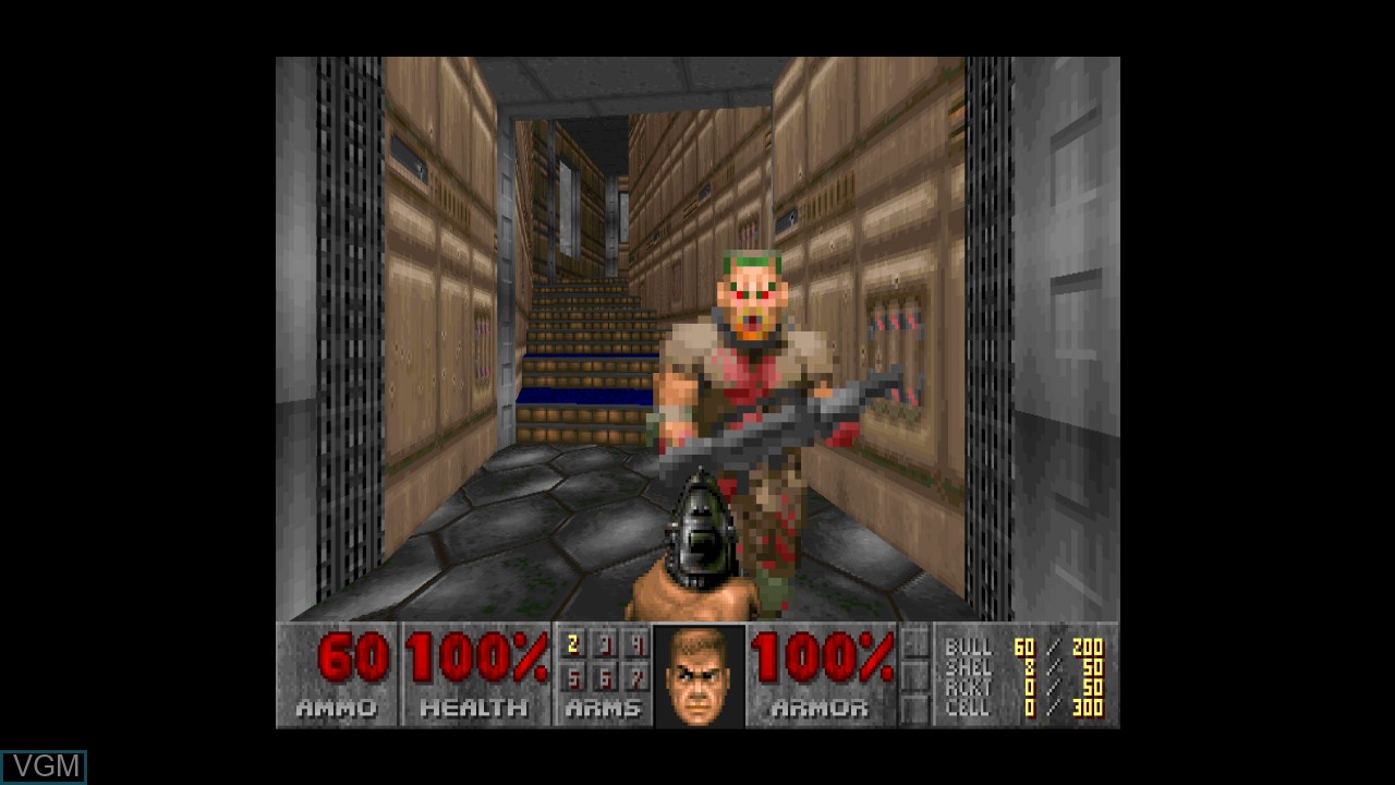 In-game screen of the game Doom on Microsoft Xbox 360
