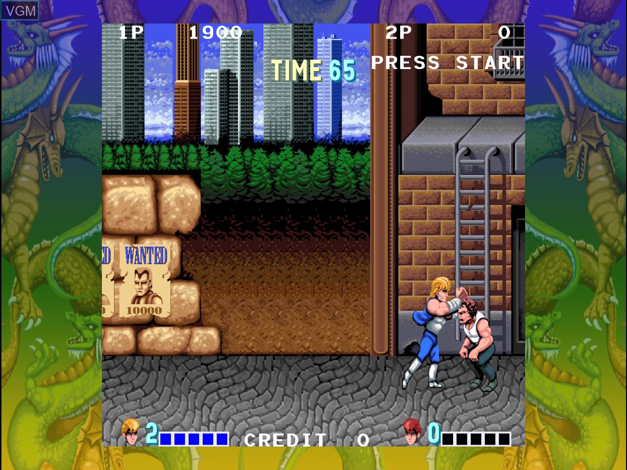 In-game screen of the game Double Dragon on Microsoft Xbox 360