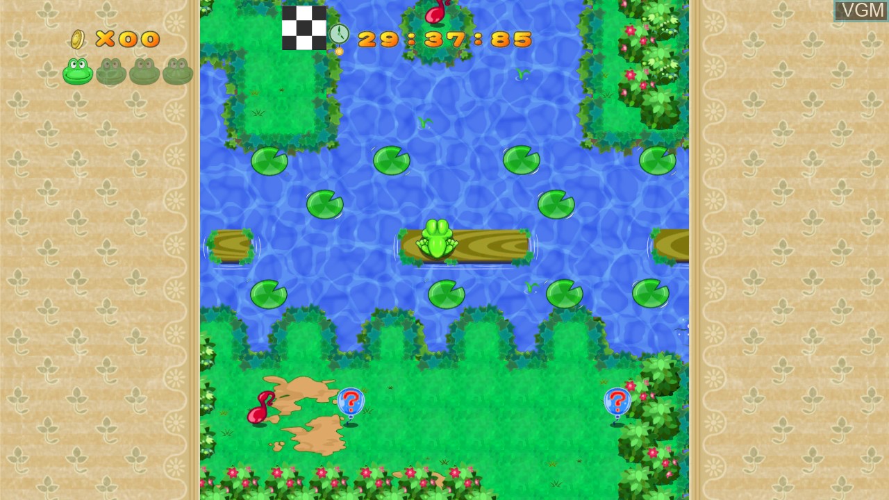 In-game screen of the game Frogger 2 on Microsoft Xbox 360