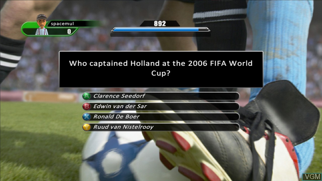 In-game screen of the game Football Genius - The Ultimate Quiz on Microsoft Xbox 360