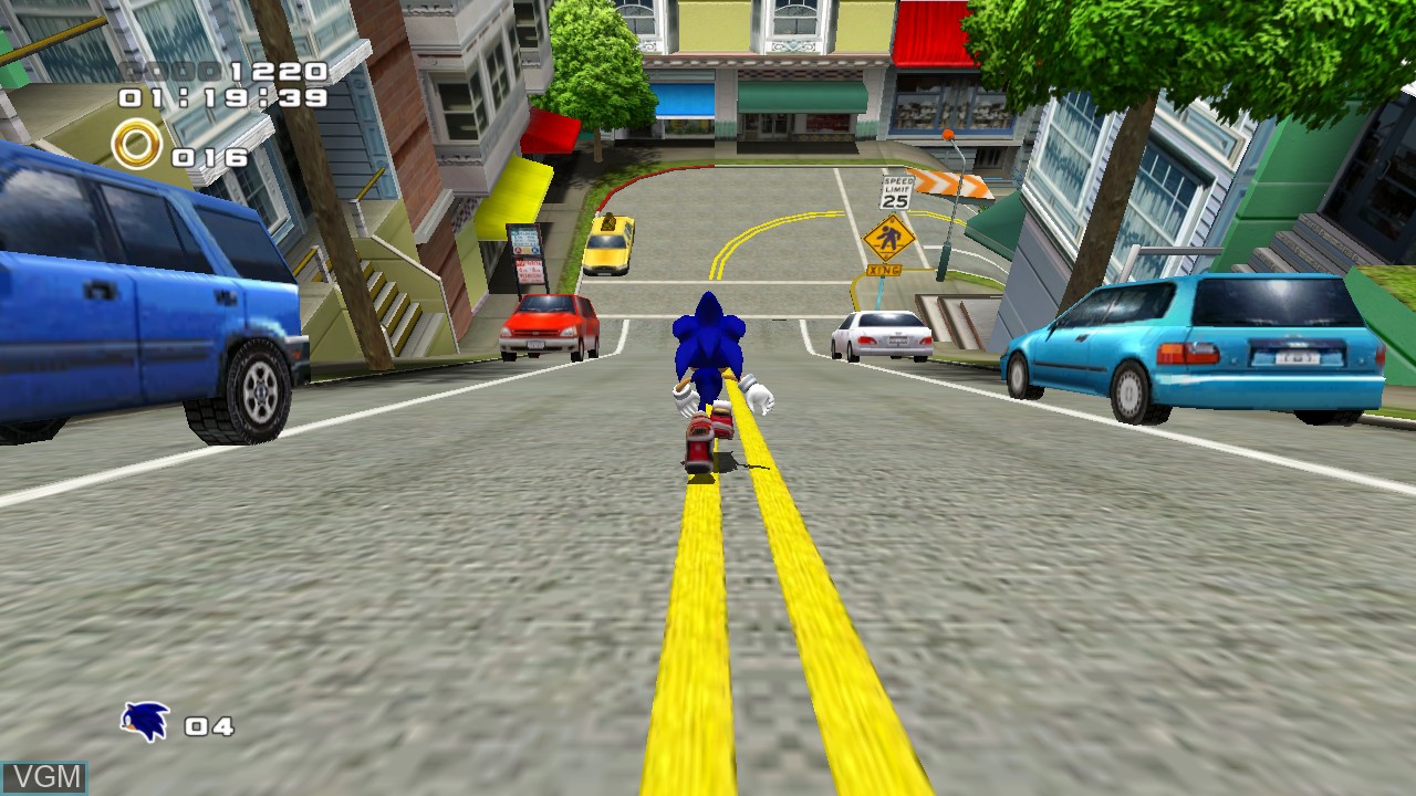 In-game screen of the game Sonic Adventure 2 on Microsoft Xbox 360