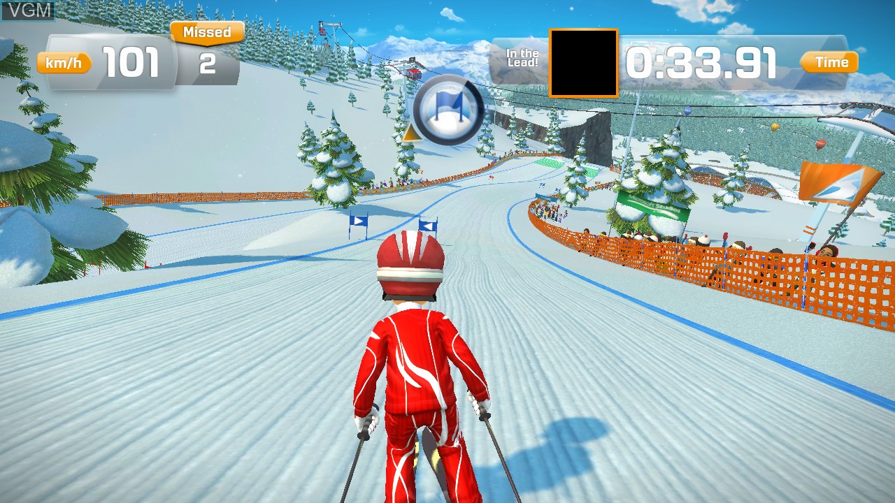 In-game screen of the game Ski Race on Microsoft Xbox 360