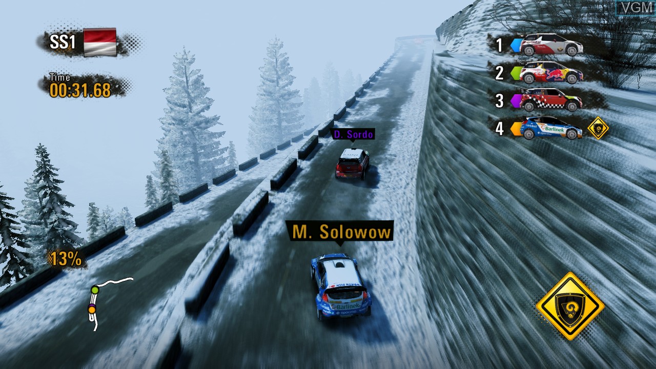 In-game screen of the game WRC Powerslide on Microsoft Xbox 360