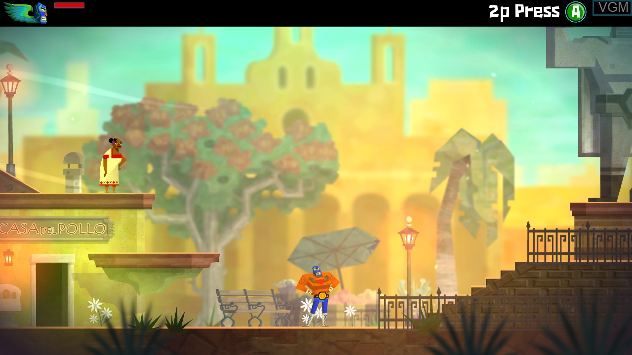 In-game screen of the game Guacamelee! Super Turbo Championship Edition on Microsoft Xbox 360