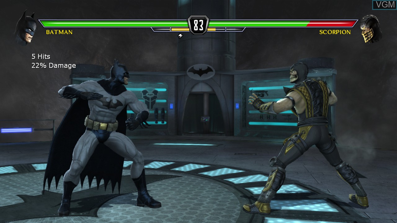 In-game screen of the game Mortal Kombat vs DC Universe on Microsoft Xbox 360