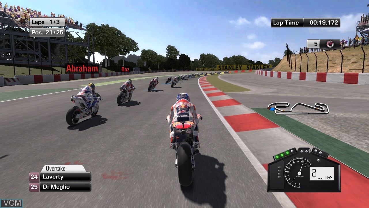 In-game screen of the game MotoGP 15 on Microsoft Xbox 360