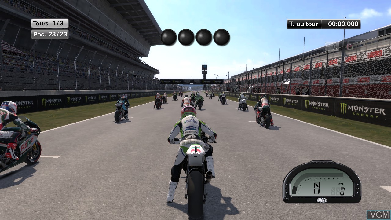 In-game screen of the game MotoGP 14 on Microsoft Xbox 360