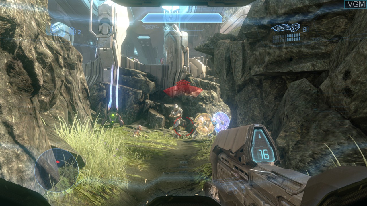 In-game screen of the game Halo 4 on Microsoft Xbox 360