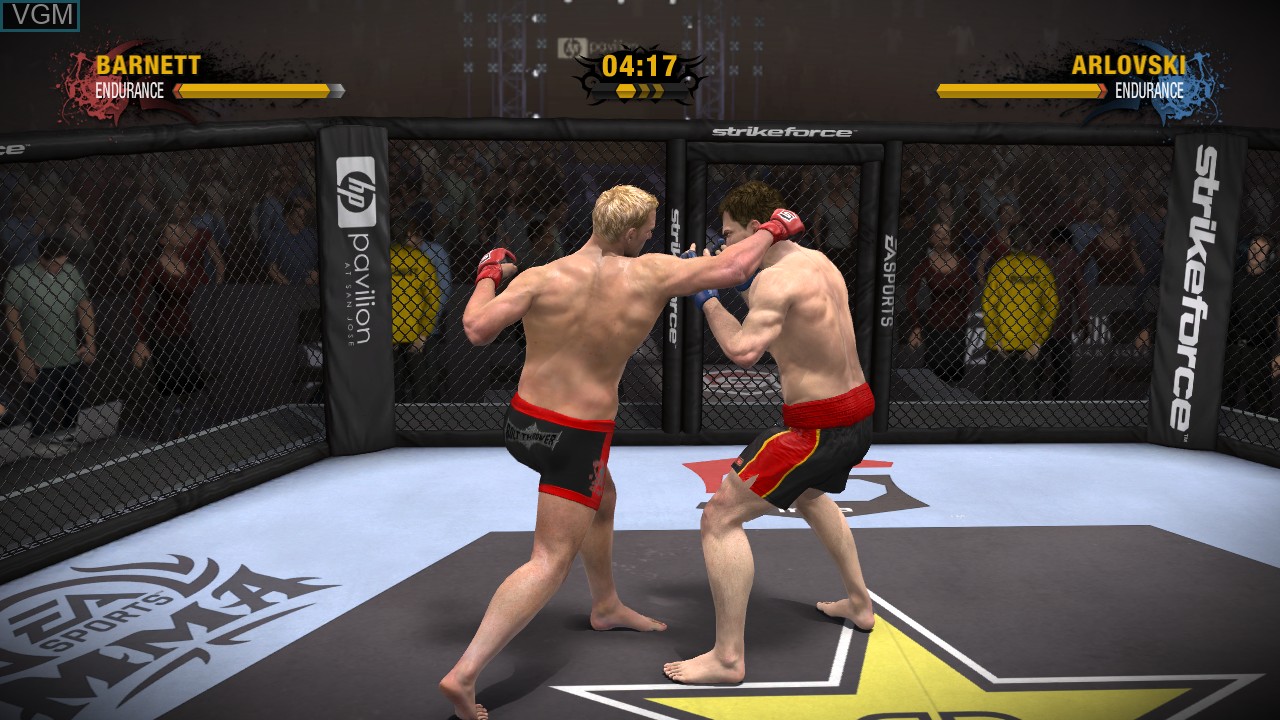 In-game screen of the game EA Sports MMA on Microsoft Xbox 360