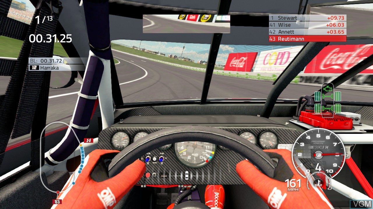 In-game screen of the game NASCAR '14 on Microsoft Xbox 360