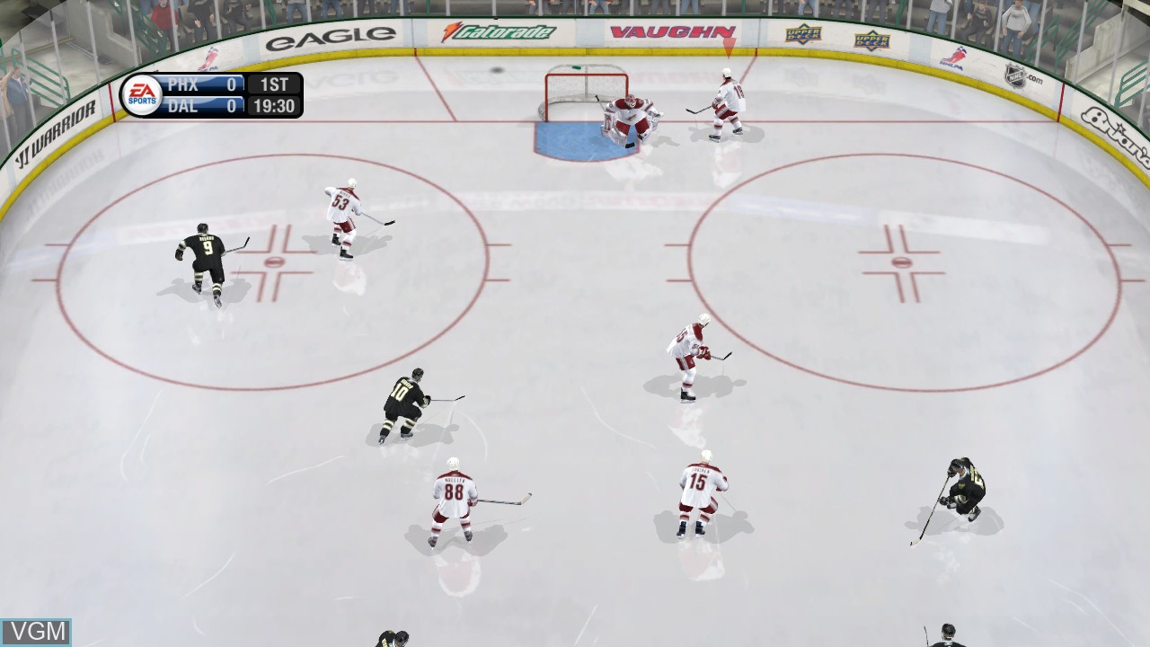 In-game screen of the game NHL 09 on Microsoft Xbox 360