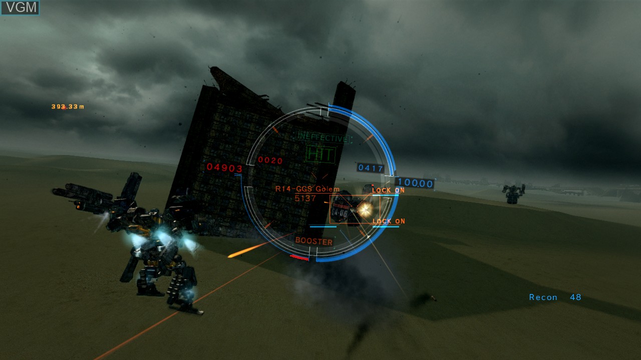 In-game screen of the game Armored Core - Verdict Day on Microsoft Xbox 360