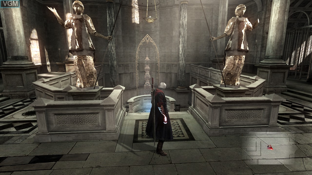 In-game screen of the game Devil May Cry 4 on Microsoft Xbox 360