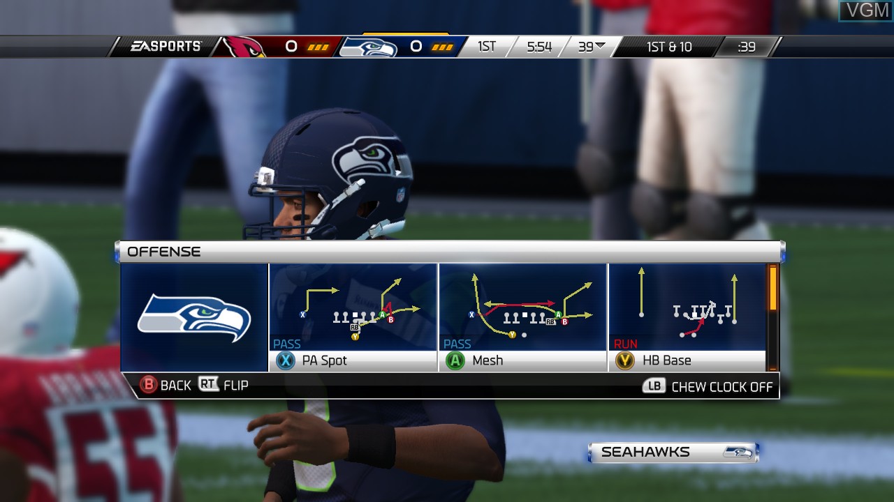 In-game screen of the game Madden NFL 15 on Microsoft Xbox 360