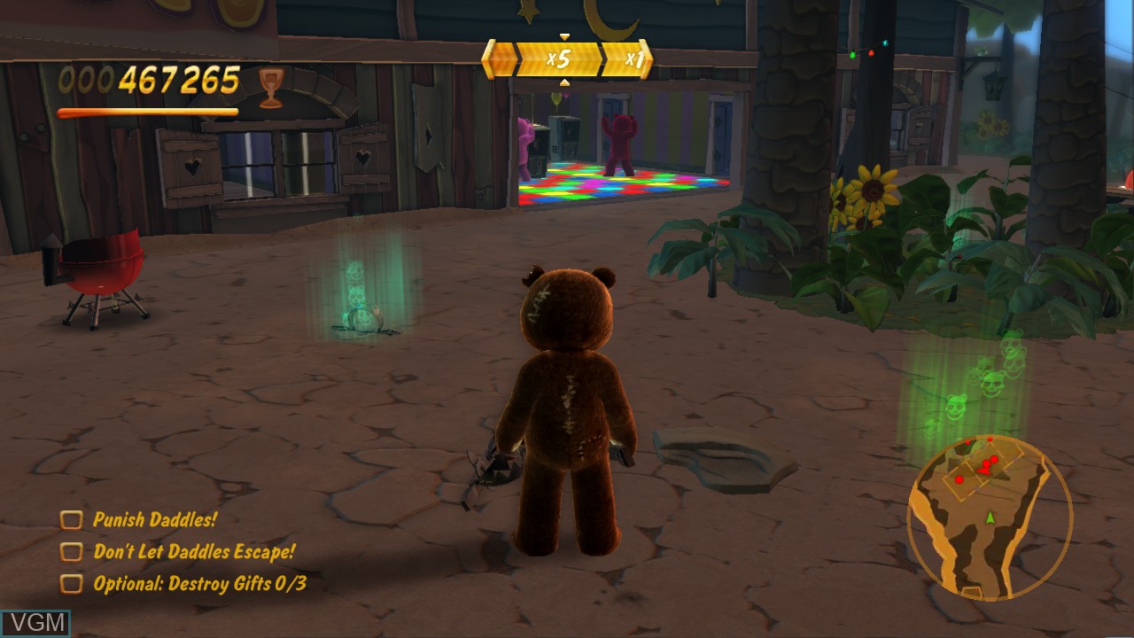 In-game screen of the game Naughty Bear on Microsoft Xbox 360