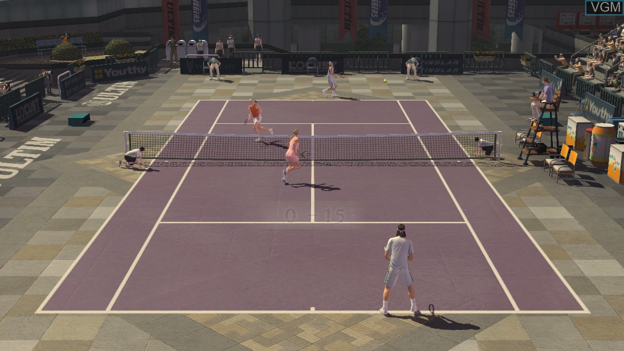 In-game screen of the game Smash Court Tennis 3 on Microsoft Xbox 360