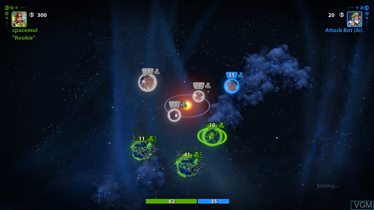 In-game screen of the game Planets Under Attack on Microsoft Xbox 360