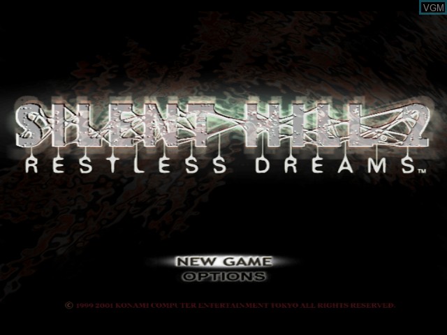 Title screen of the game Silent Hill 2 - Restless Dreams on Microsoft Xbox