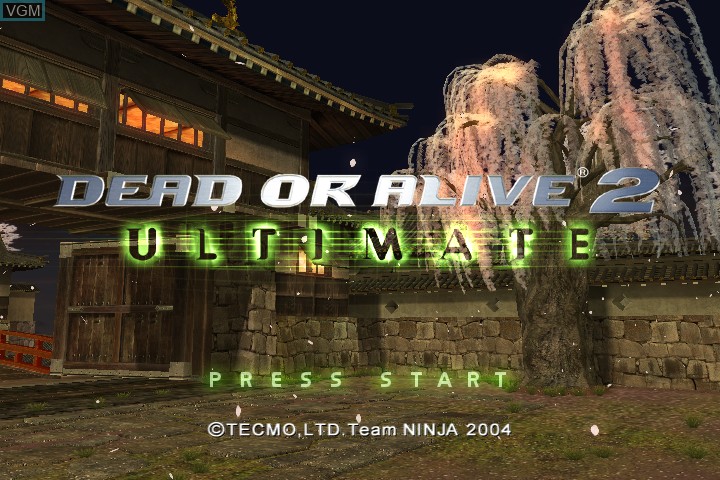 Title screen of the game Dead or Alive Ultimate on Microsoft Xbox