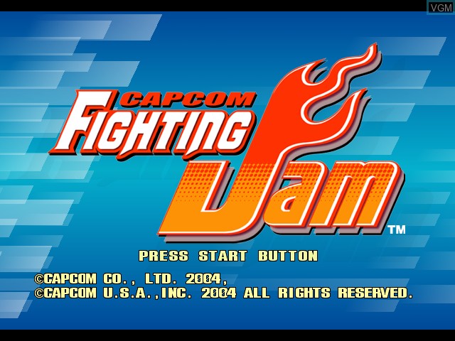 Title screen of the game Capcom Fighting Jam on Microsoft Xbox