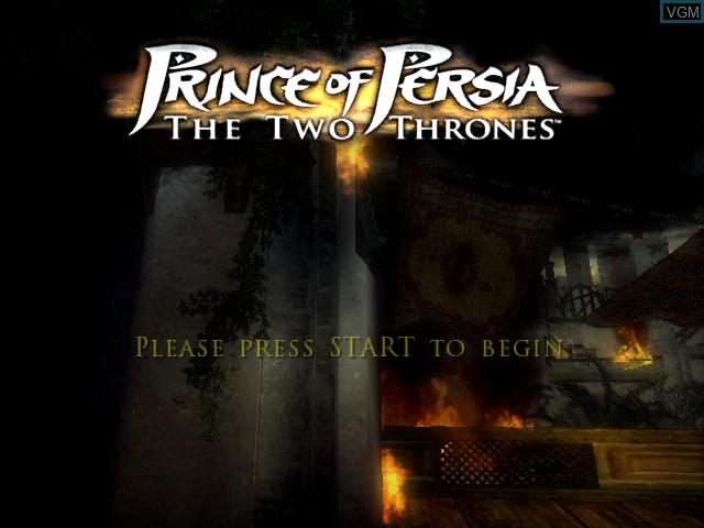 Title screen of the game Prince of Persia - The Two Thrones on Microsoft Xbox