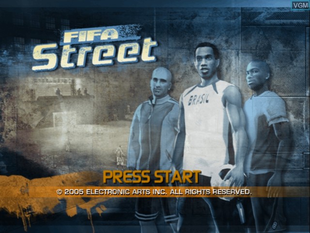 Title screen of the game FIFA Street on Microsoft Xbox