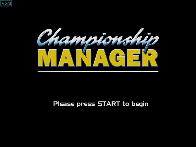 Title screen of the game Championship Manager 2002/2003 on Microsoft Xbox