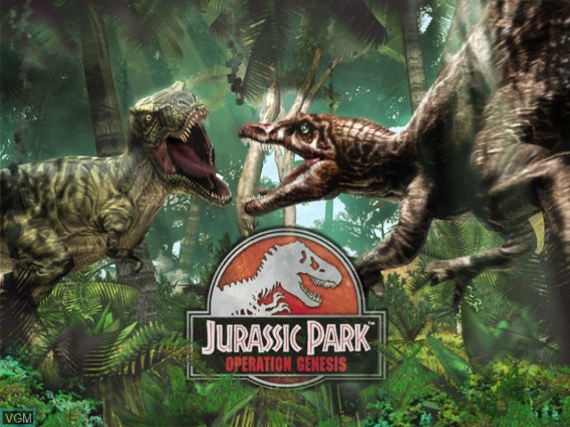 Title screen of the game Jurassic Park - Operation Genesis on Microsoft Xbox