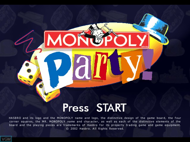 Title screen of the game Monopoly Party on Microsoft Xbox