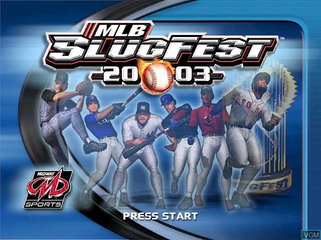 Title screen of the game MLB SlugFest 2003 on Microsoft Xbox