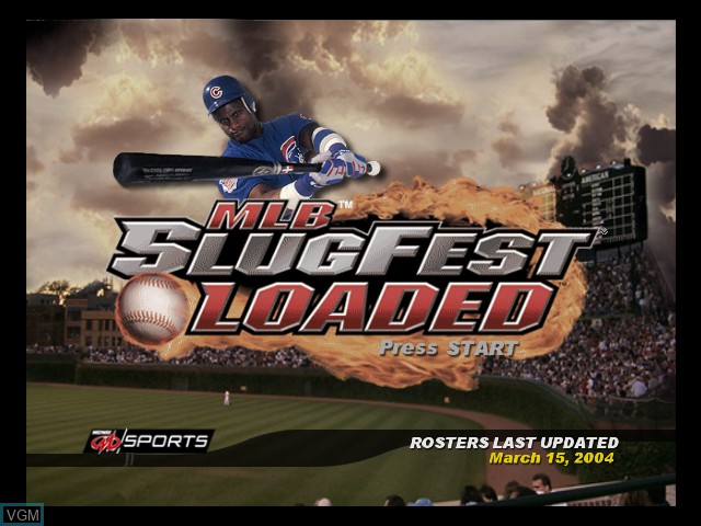 Title screen of the game MLB SlugFest - Loaded on Microsoft Xbox