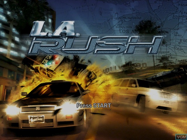 Title screen of the game L.A. Rush on Microsoft Xbox