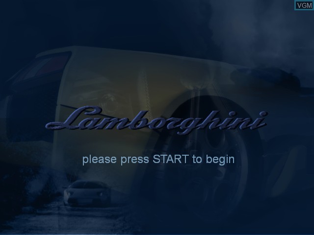 Title screen of the game Lamborghini on Microsoft Xbox
