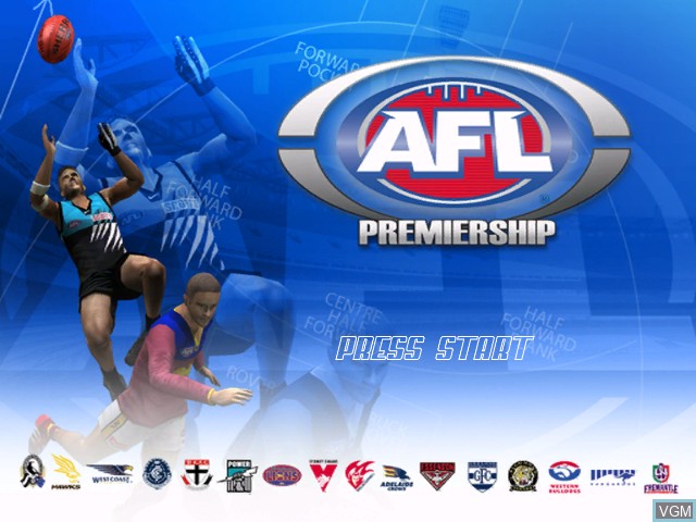 Title screen of the game AFL Live Premiership Edition on Microsoft Xbox