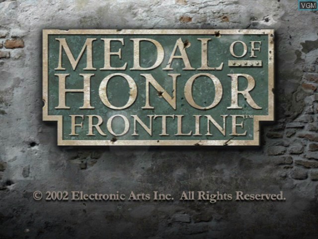 Title screen of the game Medal of Honor Frontline on Microsoft Xbox