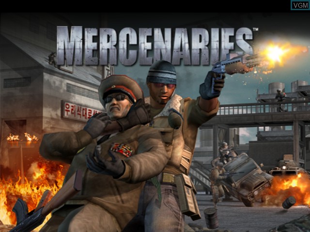 Title screen of the game Mercenaries - Playground of Destruction on Microsoft Xbox