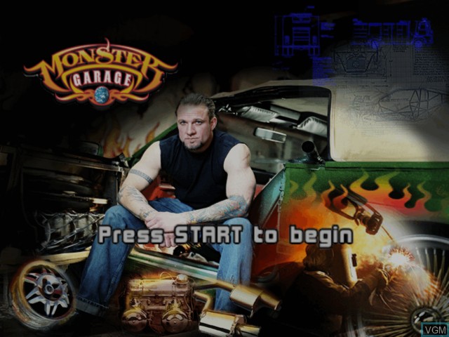 Title screen of the game Monster Garage on Microsoft Xbox