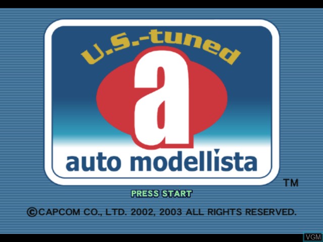 Title screen of the game Auto Modellista on Microsoft Xbox