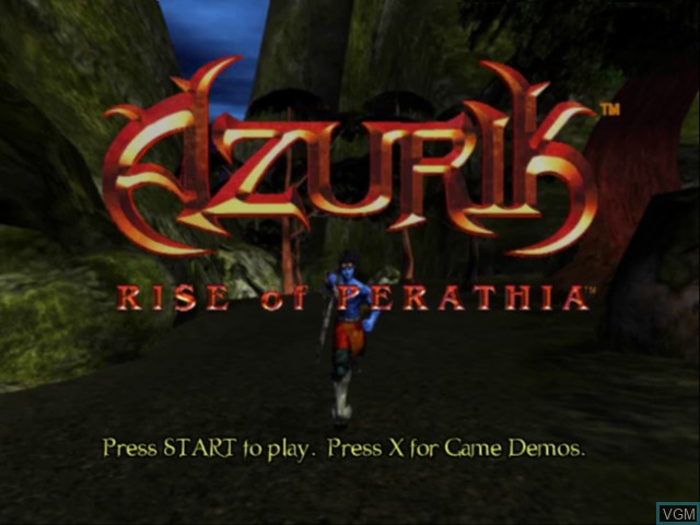 Title screen of the game Azurik - Rise of Perathia on Microsoft Xbox