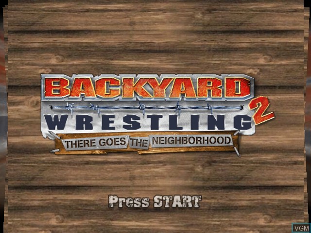 Title screen of the game Backyard Wrestling 2 - There Goes the Neighborhood on Microsoft Xbox