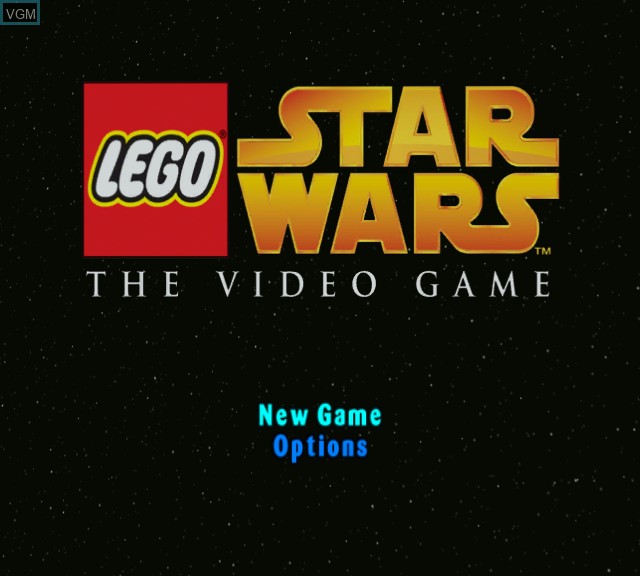 Title screen of the game LEGO Star Wars on Microsoft Xbox