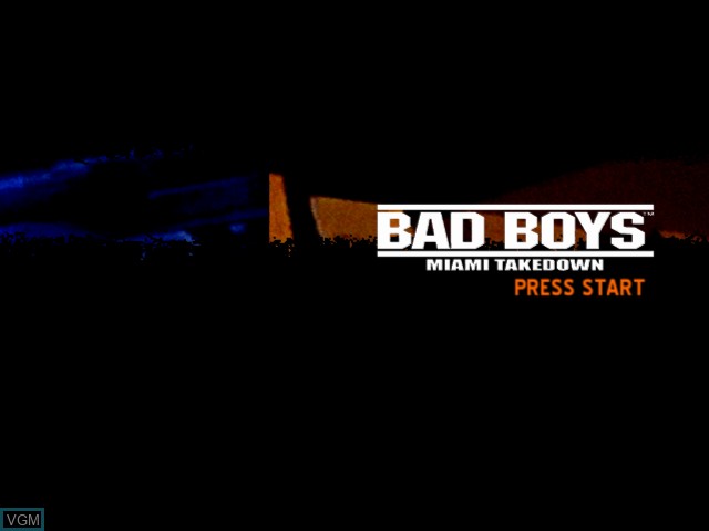 Title screen of the game Bad Boys - Miami Takedown on Microsoft Xbox