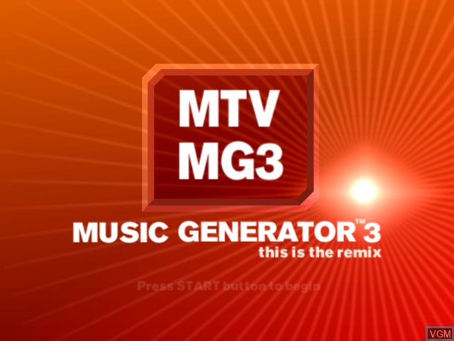 Title screen of the game MTV Music Generator 3 - This Is the Remix on Microsoft Xbox