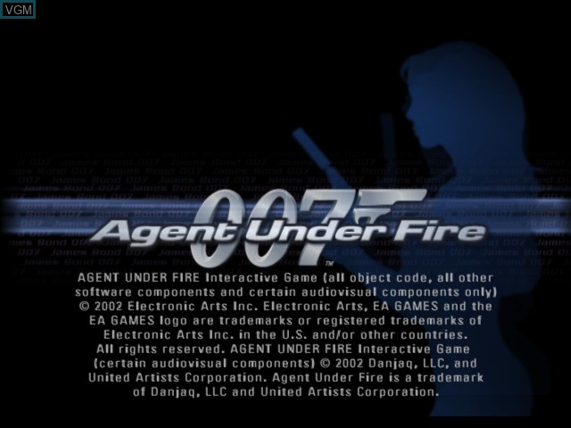 Title screen of the game 007 - Agent Under Fire on Microsoft Xbox