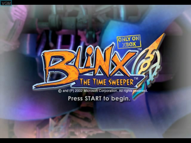 Title screen of the game Blinx - The Time Sweeper on Microsoft Xbox