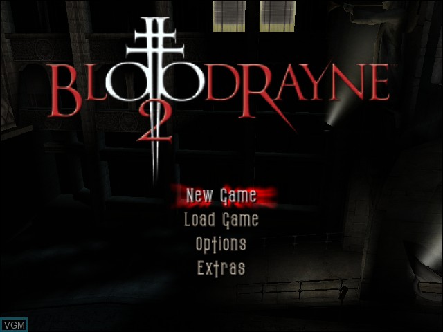 Title screen of the game BloodRayne 2 on Microsoft Xbox
