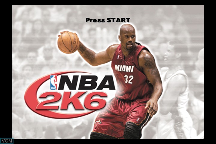 Title screen of the game NBA 2K6 on Microsoft Xbox