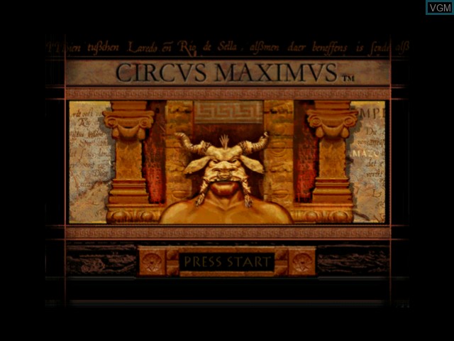 Title screen of the game Circus Maximus - Chariot Wars on Microsoft Xbox