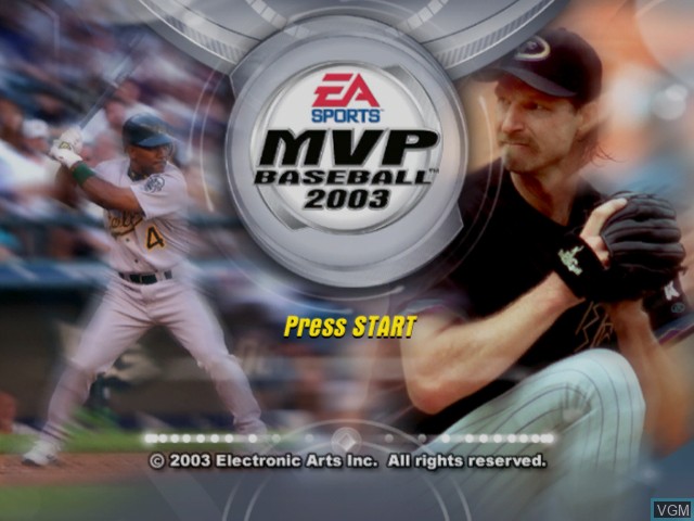 Title screen of the game MVP Baseball 2003 on Microsoft Xbox