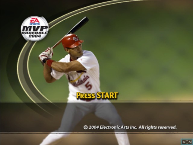 Title screen of the game MVP Baseball 2004 on Microsoft Xbox